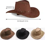 Faux Suede Western Cowboy Hats