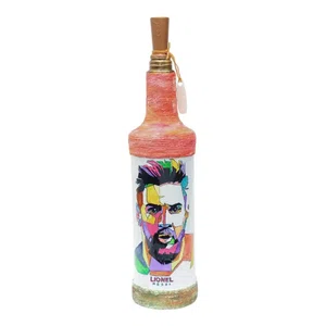 Lionel Messi Printed Handmade Craft Bottle With Light Lamp