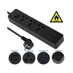 Lucky Hawk T18 2M Power Strip Stop3 Power Socket 4 USB Port