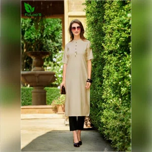 Basics Rayon Flax Fancy Designer Kurti #04