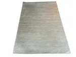 Hand Knotted/Handmade Nepali Woolen Carpet/Silver Color/60 Knots/ 4.10 Ft x 5.94 Ft
