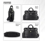 Hammonds Flycatcher Genuine Leather Laptop Bag For Men (Black)