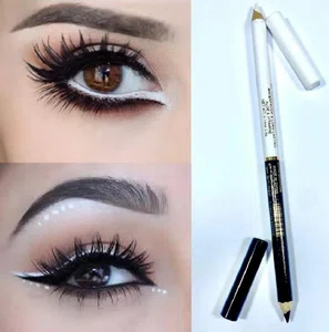 2Piece 2 in 1 Professional Black & White Eyeliner Pencil Makeup Eye Liner Waterproof Long Lasting Kajal