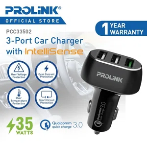 Prolink 3-Port Car Charger with Intellisense 35w - PCC33502