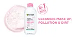 Micellar Cleansing Water For Sensitive Skin | Make-Up Remover & Cleanser - Removes makeup, dirt & impurities & Hydrates Skin 400ml
