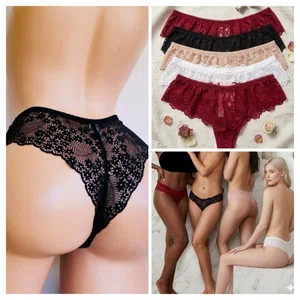 Women\'s Soft Floral Lace Thongs Pack Of 1