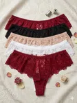 Women\'s Soft Floral Lace Thongs Pack Of 1