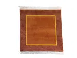 Handmade Nepali Handknotted Woolen Carpet - Terracotta Modern Design Area Rug (50x50 cm) - 60 Knots Premium Quality