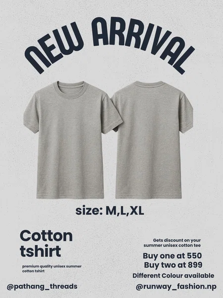 Unisex Cotton Tshirt