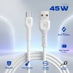 Elephu Silky Series Data Cable 1545| ( USB to Type C)| Fast charging| Pure soft Silicon Cable| 1000mm Length| Pure Copper Wire|