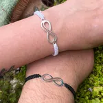 2Pcs 8 Words Infinity Love Couple Bracelets For Women Men Handmade Braided Rope Chain Charm Matching Bracelet Friendship Jewelry