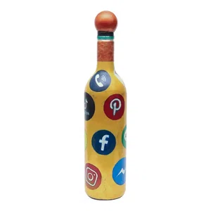 Social Media Printed Handmade Craft Bottle For Decoration