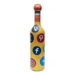 Social Media Printed Handmade Craft Bottle For Decoration