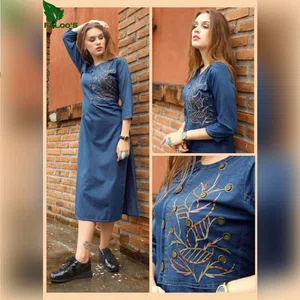 FuLoo's Slider Denim Western Kurti # 1228