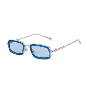 Oudi Premium UV Protected Lens Silver Polycarbonate Full Rim Sunglasses for Women Silver-Light Blue