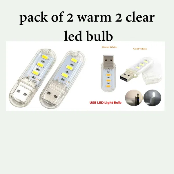 USB LED night Light Bulb Book Reading night lighting Lamp 3LEDs high power bright