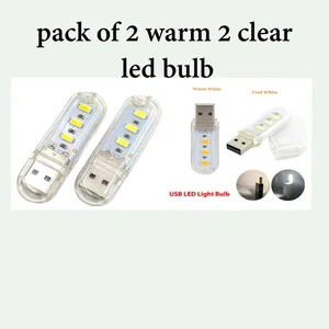 USB LED night Light Bulb Book Reading night lighting Lamp 3LEDs high power bright
