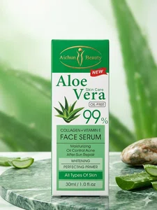 ​Aichun Beauty Aloe Vera 99?ce Serum - Collagen + Vitamin E (30ml) | Oil-Free Moisturizing & Whitening Serum for All Skin Types