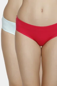 Zivame (Pack of 2) Hipster Full Rise Anti-Microbial Panty For Women - Cherry Water