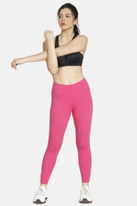 Zelocity Mid Rise Nouveau Stretch Legging For Women - Rose Melange