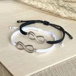 2Pcs 8 Words Infinity Love Couple Bracelets For Women Men Handmade Braided Rope Chain Charm Matching Bracelet Friendship Jewelry