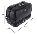 Hammonds Flycatcher Genuine Leather Shaving Bag for Men - Leather Toiletry Bag