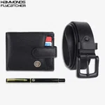Hammonds Flycatcher Leather Wallet Belt and pen Combo Gift Set For Men
