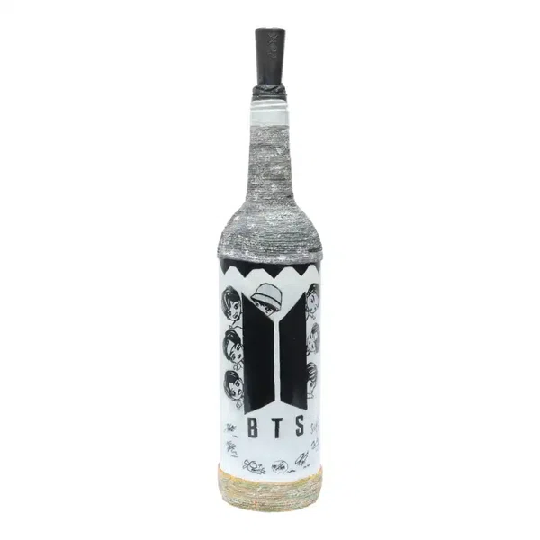 BTS Printed Handmade Craft Bottle With Light Lamp