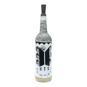 BTS Printed Handmade Craft Bottle With Light Lamp