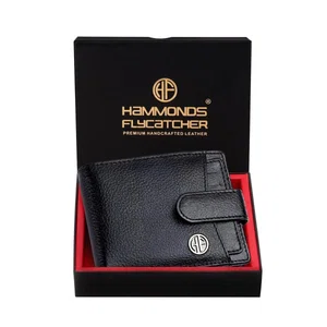 Hammonds Flycatcher RFID Protected Genuine Leather Black Wallet For Men - HF 502 BLK | Black Leather Wallet For Men
