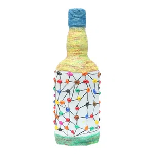 Hot Glue Bubble Hand Print Handmade Craft Bottle For Decoration