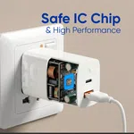 Elephu ep-65U| Super-Fast Charger| Dual Port (Type C and USB) | Type C To C Fast Cable Included|