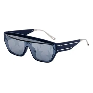 Oudi Premium UV Protected Lens Dark Blue Polycarbonate Full Rim Sunglass for Women Dark Blue-Silver
