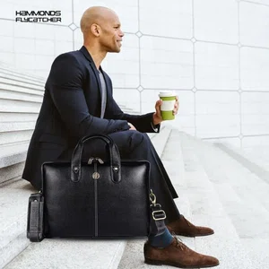 Hammonds Flycatcher Black Genuine Leather Bag For 13 inch Laptop