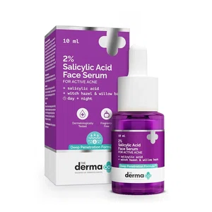 The Derma Co 2% Salicylic Acid Serum with Witch Hazel & Willow Bark for Active Acne - 10ml
