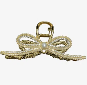 Golden Hair Clip With pearl1-PCs