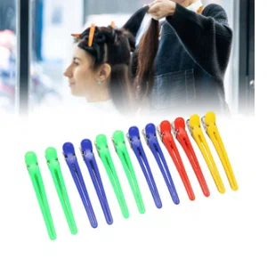 Professional Plastic Duck Bill Hair Clips Non Slip Sectioning Clamps Multicolor Hairdressing Salon Styling Tools 12Pack