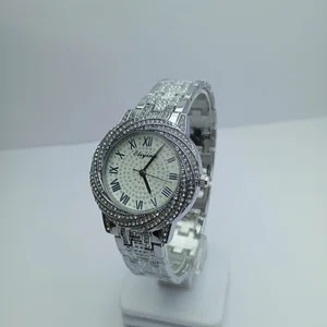 stainless steel round dial waterproof watch for women