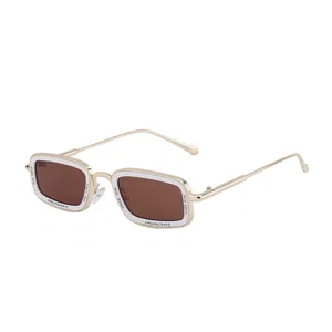 Oudi Premium UV Protected Lens Gold-Toned Polycarbonate Full Rim Sunglasses for Women Gold-Brown