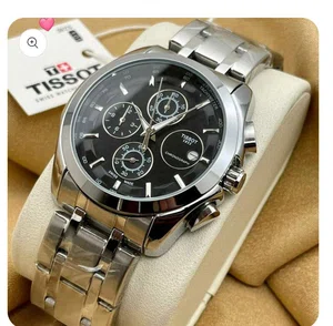 Watch For Men Silver Color Stainless Steel Dte Function Black Dial Watch For Men