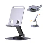 Metal Aluminum Alloy Rotary Phone Holder Folding Desktop Portable Tablet Bracket