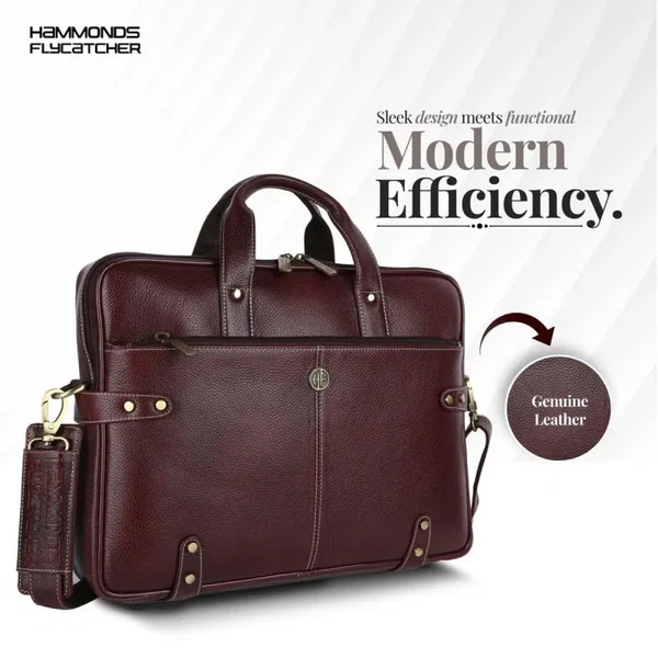 HAMMONDS FLYCATCHER Leather Laptop Bag (Brown)