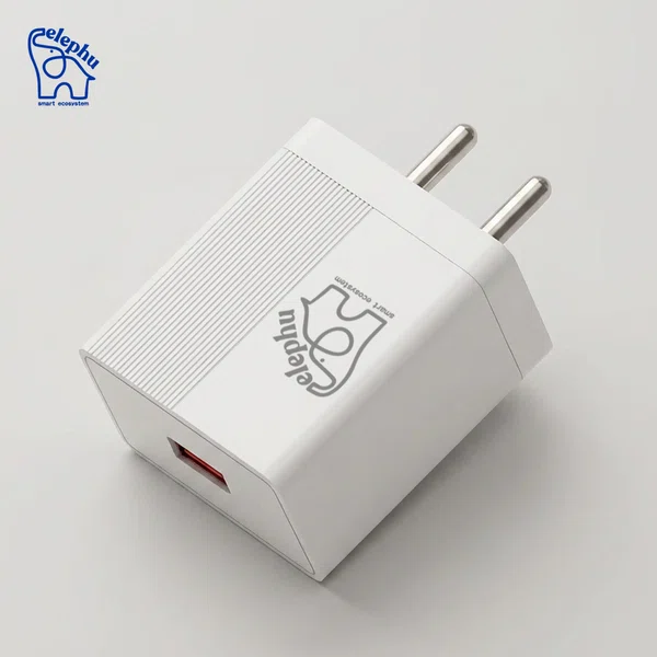 Elephu ep-25A Charging Adapter| Fast Charging| USB To Type C cable included| Universal Compatibility|