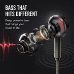 Elephu BassX 2020 earphones| 3.5mm jack| Boosted Bass| Volume Slider with Button| MIC| Hi-Res Audio| Universal Compatible| silicon tip