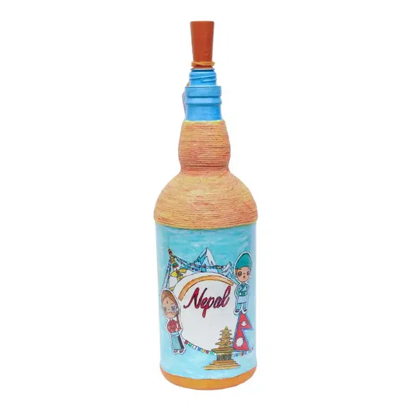 Nepal Printed Handmade Craft Bottle With Light Lamp