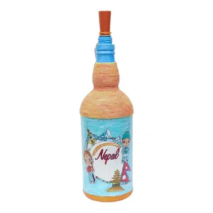 Nepal Printed Handmade Craft Bottle With Light Lamp