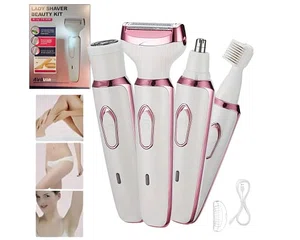 4-in-1 Electric Women\'s Shaver – USB Rechargeable Hair Remover for Eyebrow, Nose, & Body