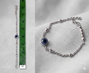 PURE SIVER EVIL EYE BALL BARACELET FOR FOR WOMEN 33-38