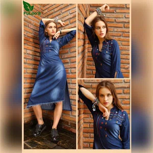 FuLoo's Slider Denim Western Kurti # 1229