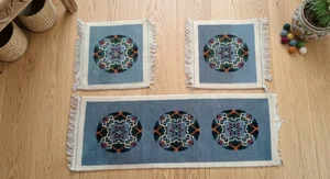 Handknotted/Handmade Nepali Woolen Carpet/Galaicha for Car, Taxi, Sofa -1 Set